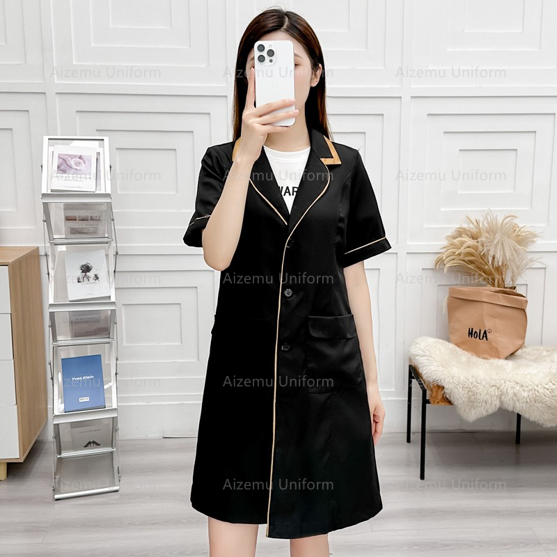 Medical Lab Hospital - Uniforme de beauté noir avec robe